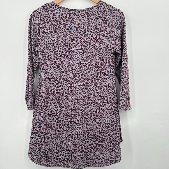 LOGO by Lori Goldstein Animal Print Hi Lo Tunic w/ Matching Purple Tank Set 2XS - Picture 3 of 8